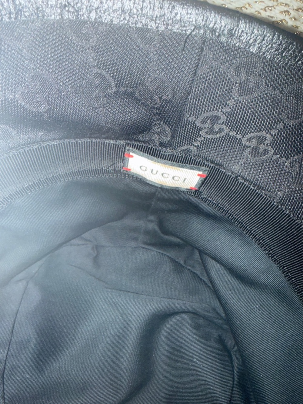 Gucci Black Bucket Hat with Gold GG Hardware - Picture 3 of 3